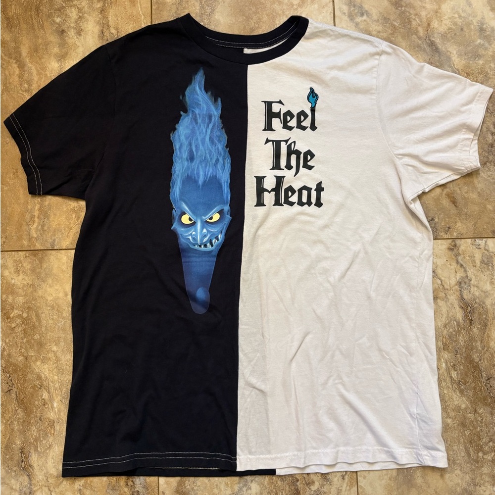 Disney Hercules Hades "Feel The Heat" Split-Design T-shirt Women’s Large